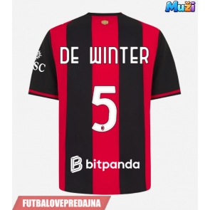 Lacne Muži Futbalové dres AC Milan Koni De Winter #5 2026-27 Krátky Rukáv - Domáci